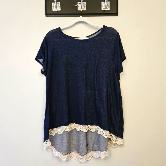 Altar'd State Lace Trim Top - Picture 1 of 5